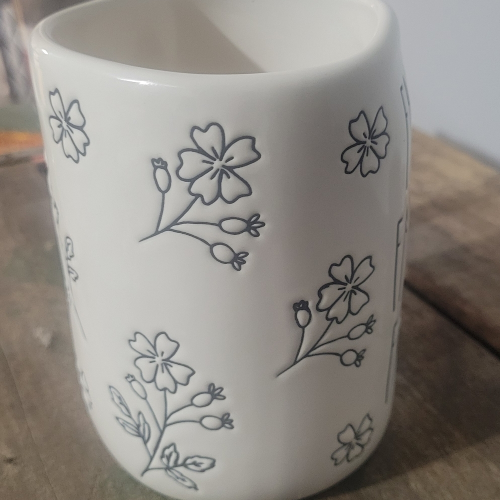 Rae Dunn White Mug with Black Text - Faith Family Friends- Never Used - Picture 2 of 5